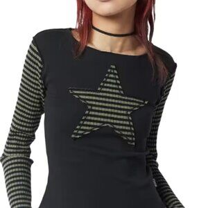 Women Star Casual Shirt Y2k Gothic Tops Long Sleeve Crew Neck